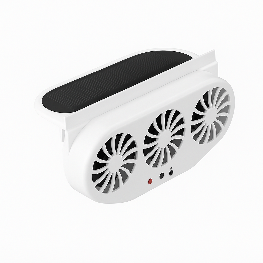 Ventilador Solar para Coche – Enfriamiento Automático sin Batería