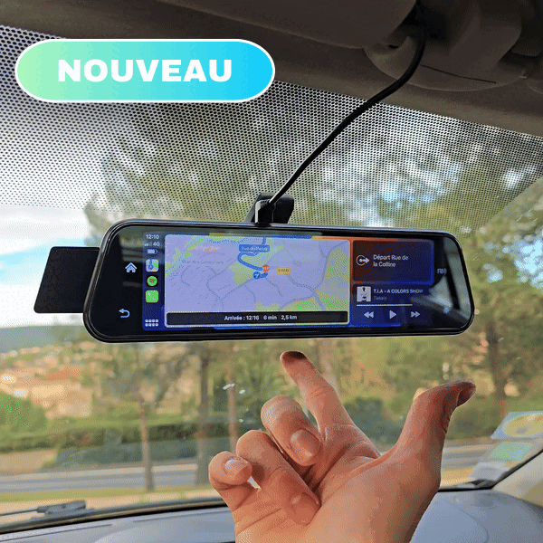 Retrovisor inteligente con CarPlay & Android Auto – Compatible con todos los coches